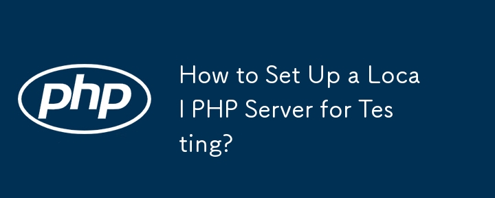 Wie richte ich einen lokalen PHP-Server zum Testen ein?