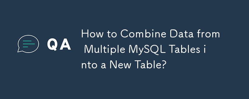 How to Combine Data from Multiple MySQL Tables into a New Table?