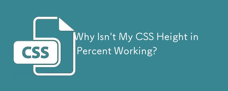 Why Isn\'t My CSS Height in Percent Working?