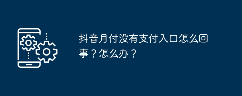 抖音月付没有支付入口怎么回事？怎么办？
