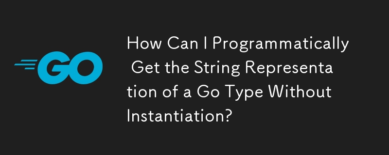 Wie kann ich die String-Darstellung eines Go-Typs programmgesteuert ohne Instanziierung abrufen?