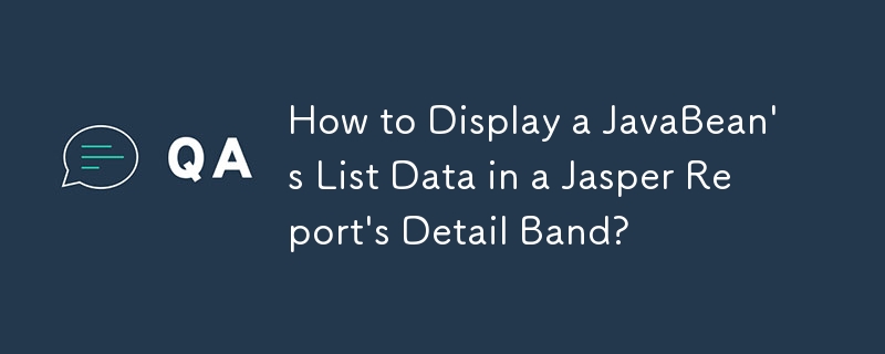 Bagaimana untuk Memaparkan Data Senarai JavaBean dalam Jalur Butiran Laporan Jasper?