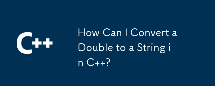 How Can I Convert a Double to a String in C  ?