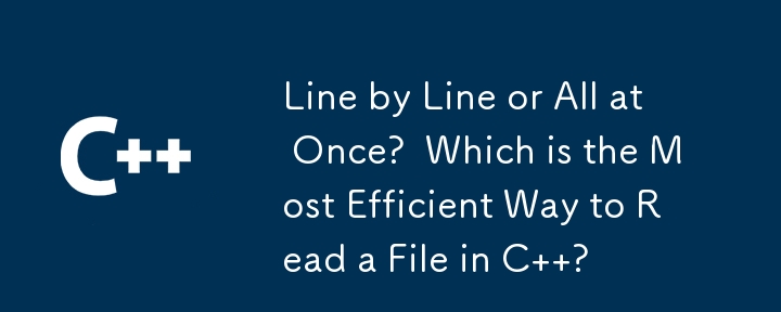 한 줄씩 또는 한 번에 모두?  C에서 파일을 읽는 가장 효율적인 방법은 무엇입니까?