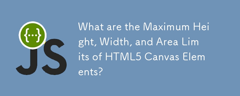 Was sind die maximalen Höhen-, Breiten- und Flächenbeschränkungen von HTML5-Canvas-Elementen?