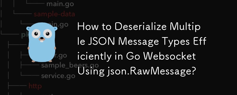 如何在 Go Websocket 中使用 json.RawMessage 高效反序列化多个 JSON 消息类型？