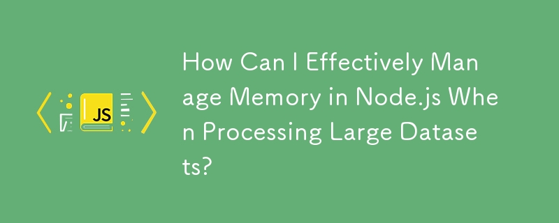 Node.js 處理大數據集時如何有效管理記憶體？