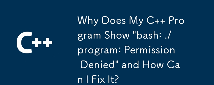 Why Does My C   Program Show \'bash: ./program: Permission Denied\' and How Can I Fix It?