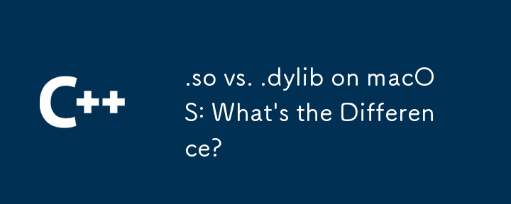 macOS 上的 .so 与 .dylib：有什么区别？