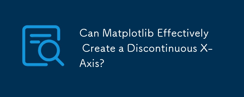 Can Matplotlib Effectively Create a Discontinuous X-Axis?