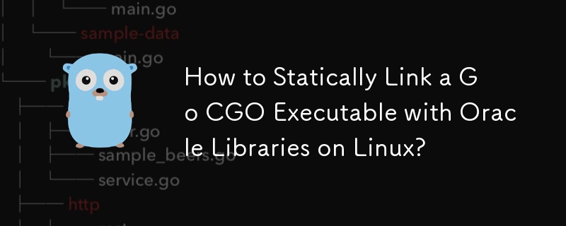 如何在 Linux 上将 Go CGO 可执行文件与 Oracle 库静态链接？