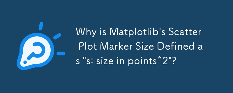 Why is Matplotlib\'s Scatter Plot Marker Size Defined as \'s: size in points^2\'?