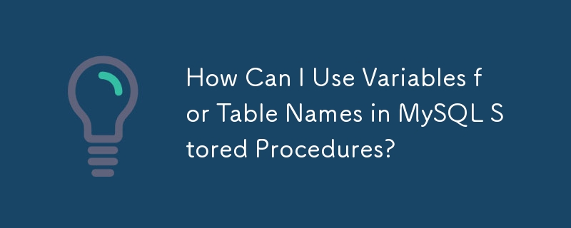 How Can I Use Variables for Table Names in MySQL Stored Procedures?