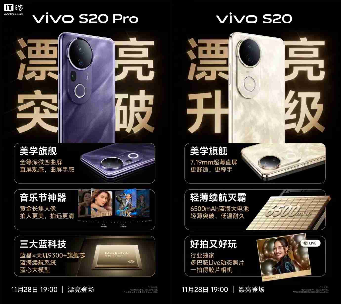 vivo S20系列手机搭载6500mAh蓝海电池，支持-20℃抗低温