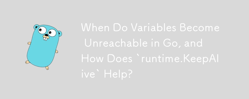 Go で変数が到達不能になるのはいつですか? `runtime.KeepAlive` はどのように役立ちますか?