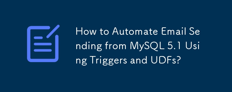 How to Automate Email Sending from MySQL 5.1 Using Triggers and UDFs?