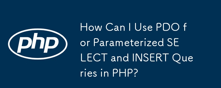 How Can I Use PDO for Parameterized SELECT and INSERT Queries in PHP?