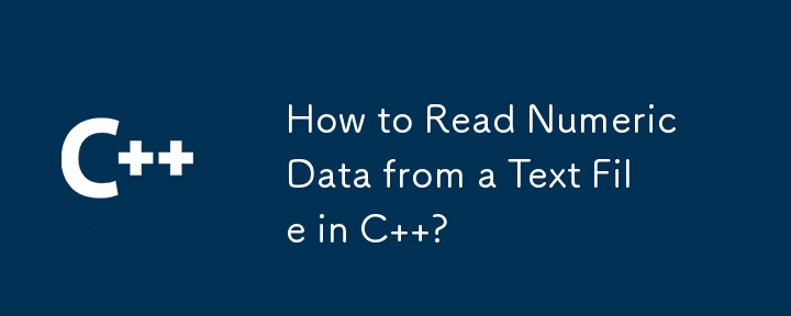 How to Read Numeric Data from a Text File in C  ?