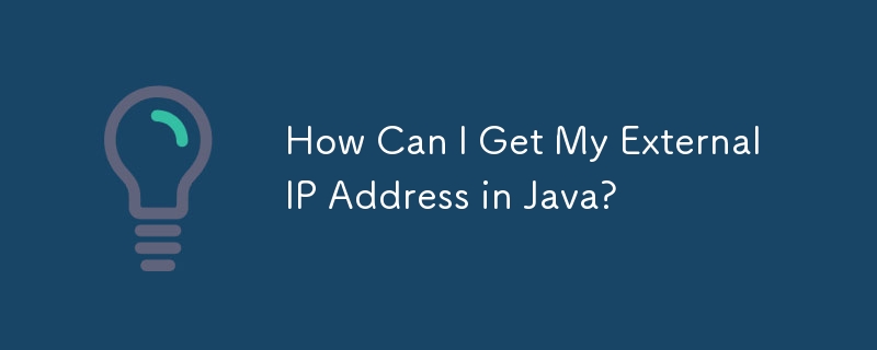 Comment puis-je obtenir mon adresse IP externe en Java ?