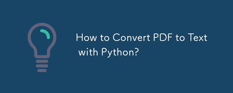 Wie konvertiert man PDF mit Python in Text?