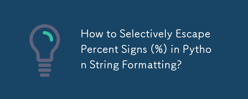 Wie kann man Prozentzeichen (%) in der Python-String-Formatierung selektiv maskieren?