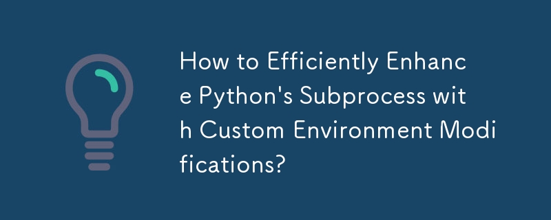 カスタム環境を変更して Python のサブプロセスを効率的に強化するにはどうすればよいですか?