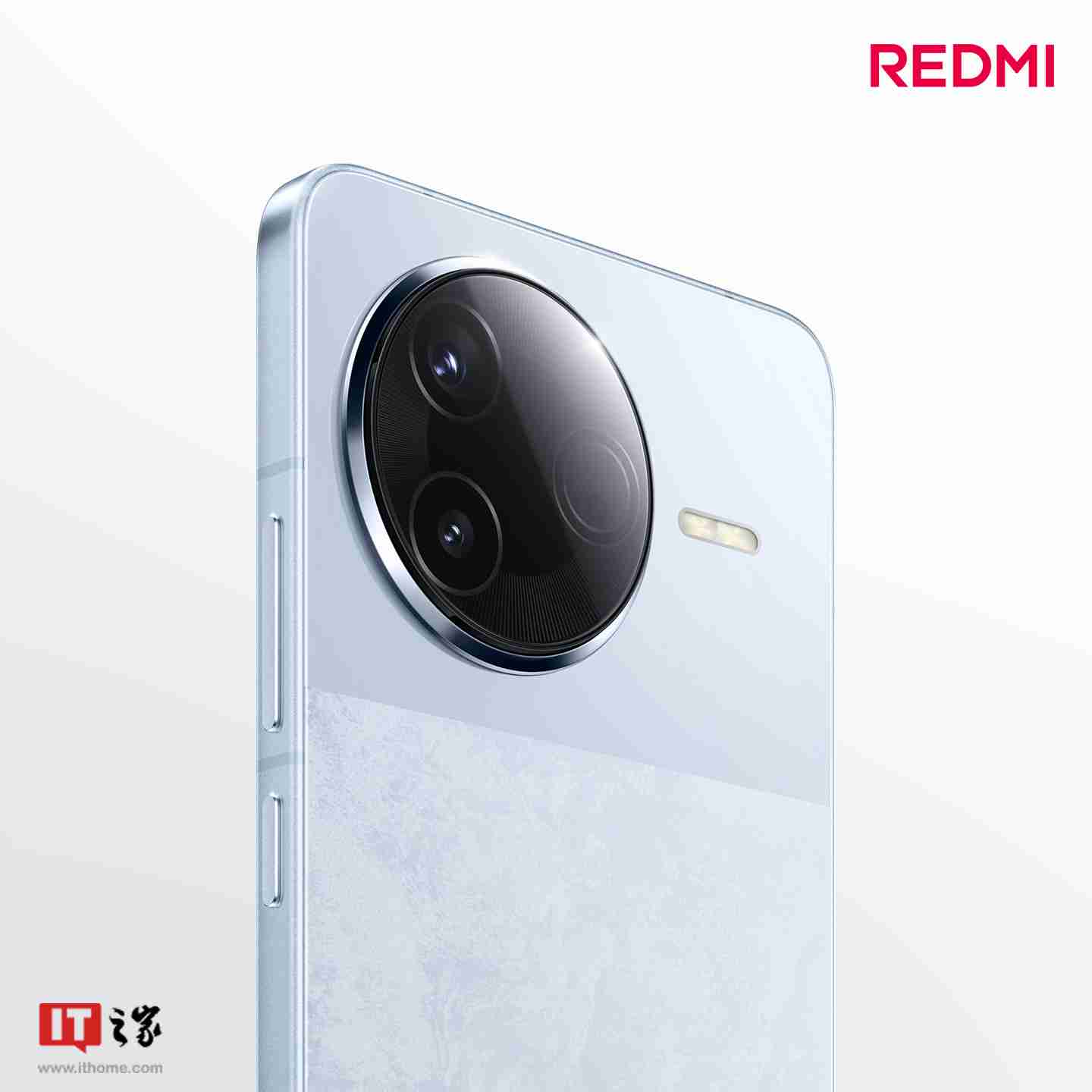 小米 REDMI K80 标准版手机独有配色「汐月蓝」亮相：2.5D 立边设计、哑光金属边框