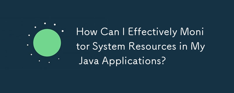 How Can I Effectively Monitor System Resources in My Java Applications?