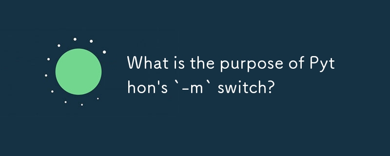 Was ist der Zweck des Python-Schalters „-m'?