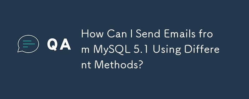 Wie kann ich E-Mails aus MySQL 5.1 mit verschiedenen Methoden versenden?