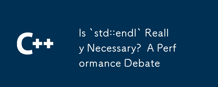 Is `std::endl` Really Necessary?  A Performance Debate