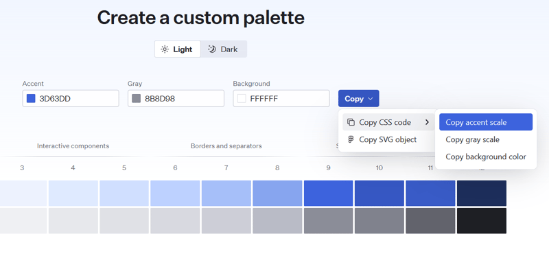 Radix UI 用自定义调色板替换 Radix Color