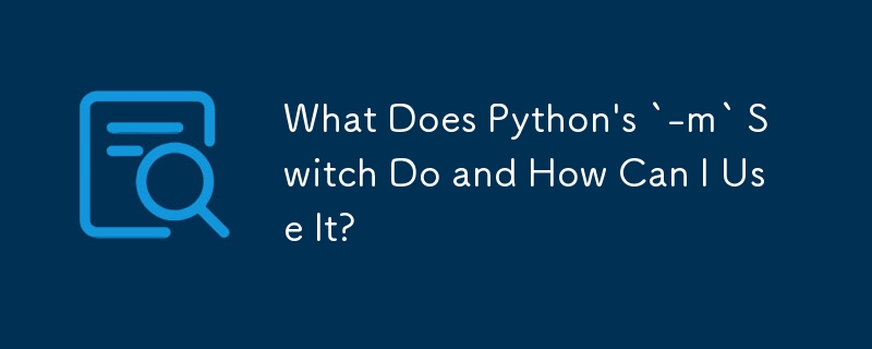 Python의 `-m` 스위치는 무엇을 하며 어떻게 사용할 수 있나요?