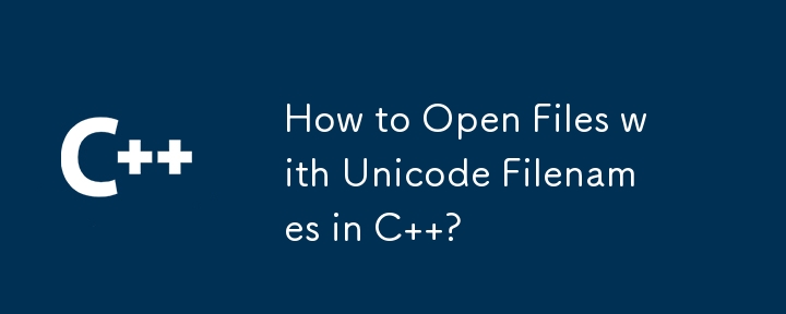 How to Open Files with Unicode Filenames in C  ?