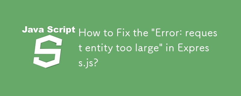 How to Fix the \'Error: request entity too large\' in Express.js?