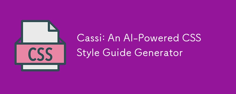 Cassi：人工智慧驅動的 CSS 樣式指南產生器