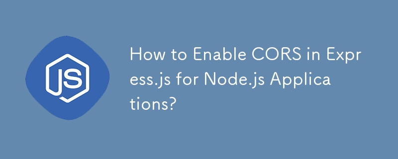 Node.js アプリケーションの Express.js で CORS を有効にする方法