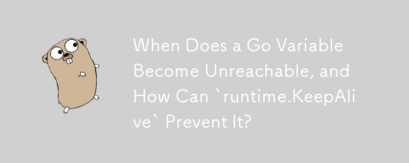 Wann wird eine Go-Variable nicht mehr erreichbar und wie kann „runtime.KeepAlive' dies verhindern?