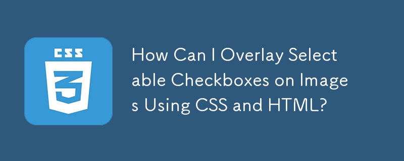 How Can I Overlay Selectable Checkboxes on Images Using CSS and HTML?