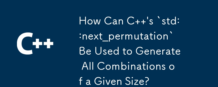 如何使用 C 的 `std::next_permutation` 來產生所有給定大小的組合？