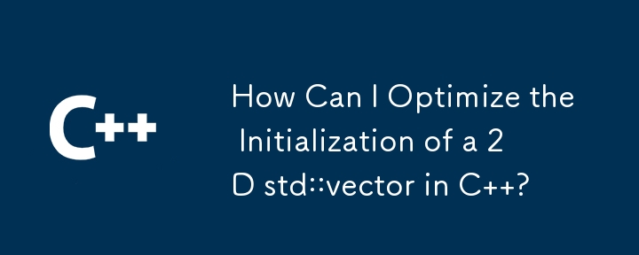 如何優化 C 中 2D std::vector 的初始化？