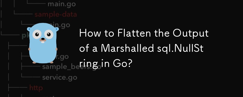 如何在 Go 中展平編組 sql.NullString 的輸出？
