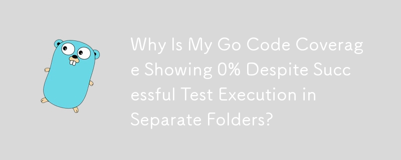 Why Is My Go Code Coverage Showing 0% Despite Successful Test Execution in Separate Folders?