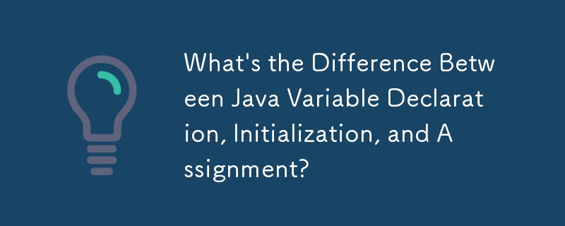 Java 變數宣告、初始化和賦值有什麼區別？