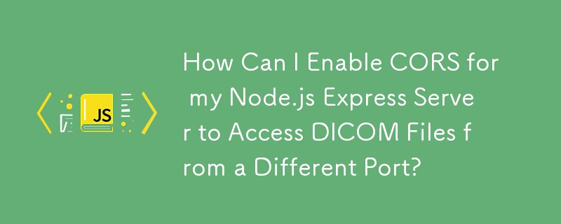 How Can I Enable CORS for my Node.js Express Server to Access DICOM Files from a Different Port?