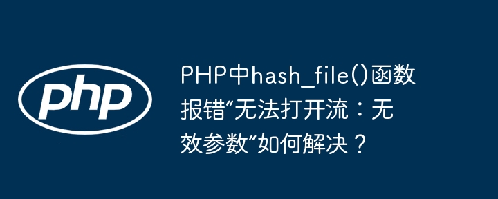 PHP中hash_file()函数报错“无法打开流：无效参数”如何解决？ - 小浪资源网