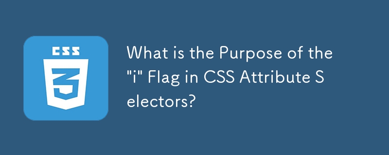 What is the Purpose of the \'i\' Flag in CSS Attribute Selectors?