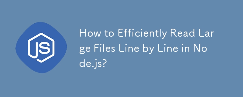 Node.js で大きなファイルを 1 行ずつ効率的に読み取るにはどうすればよいですか?