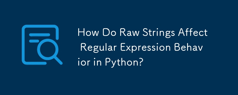 Comment les chaînes brutes affectent-elles le comportement des expressions régulières en Python ?