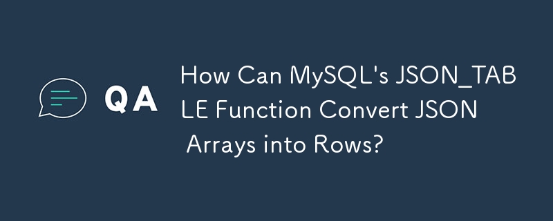 MySQL 的 JSON_TABLE 函數如何將 JSON 陣列轉換為行？